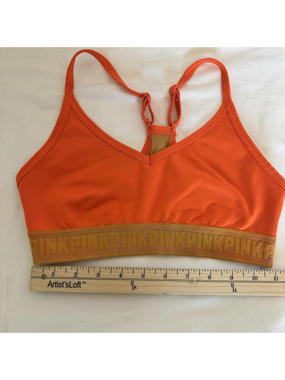 Victoria's Secret PINK Sports Bra Women's S Orange Ultimate Lightly Lined